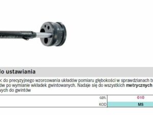Przyrzad do ustawiania sprawdzianow trzpieniowych