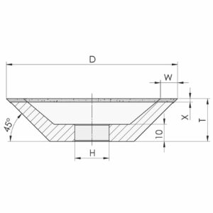 Ściernica diamentowa 12V2 100mm 150mm, spoiwo żywiczne