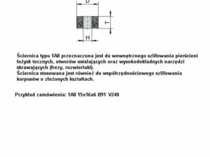 Ściernice borazonowe o spoiwie ceramicznym 1A8