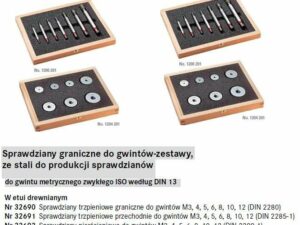 Sprawdziany graniczne do gwintów zestawy