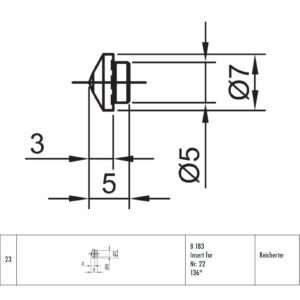 Wgłębnik diamentowy B 183 Insert for nr 22 136st. (nr 23)