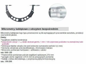 Mikrometry kabłąkowe z odczytem bezpośrednim