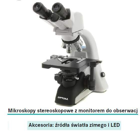 Mikroskopy stereoskopowe z monitorem do podglądu