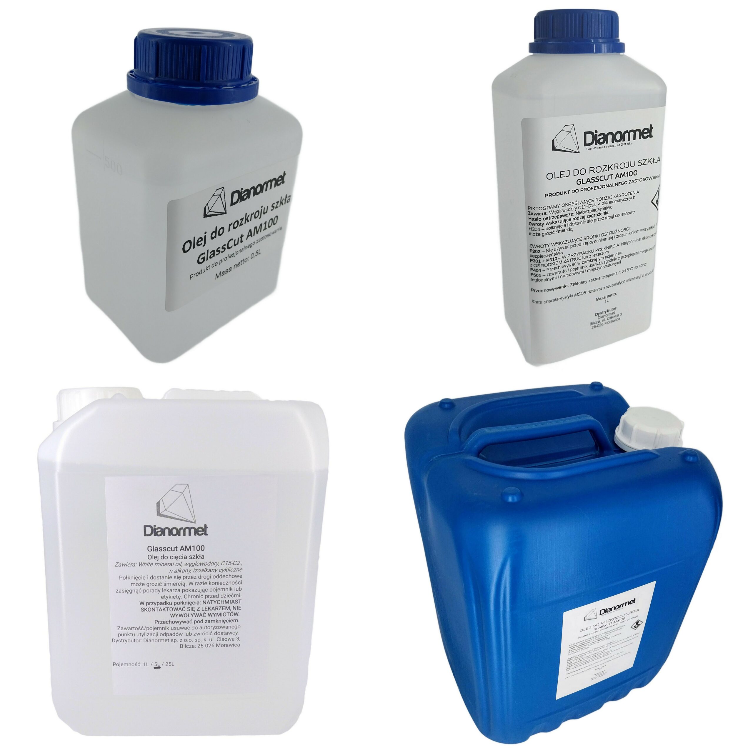 Olej do cięcia, rozkroju szkła Glasscut AM100 0,5L, 1L, 5L, 20L