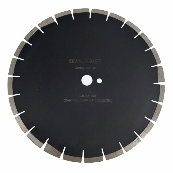Piła diamentowa ASPHALT 350x12x40x25,4mm, do asfaltu, spawana laserowo czarna (3)