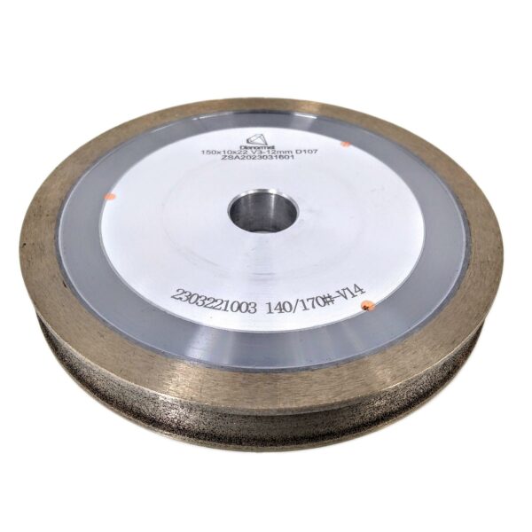 Ściernica diamentowa obwodowa 150x10x22mm, 3 12mm V ka D107 (2)