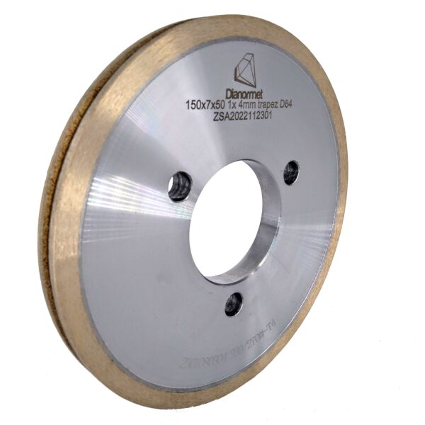 Ściernica diamentowa obwodowa 150x7x50mm, 4mm trapez D64 (2)