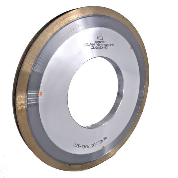 Ściernica diamentowa obwodowa 200x7x90mm, 6mm trapez D64 (1)