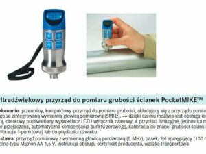 Ultradżwiękowe przyrządy do pomiaru grubości ścianek