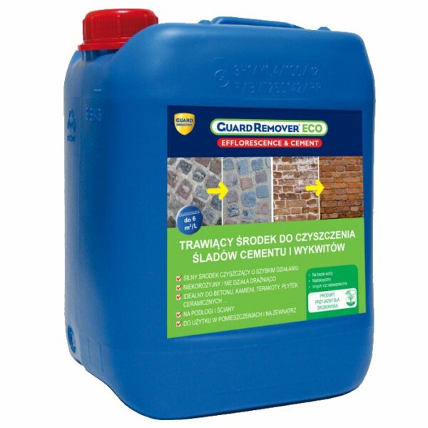 Zmywacz wykwitów, mleczka cementowego, osadów, bezpieczny i ekologiczny Guard Remover Eco 5L