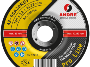 Tarcza do cięcia metalu i stali czarnej 125x2,5x22,23 A #30 RBF ECO LINE METAL 10szt. ANDRE