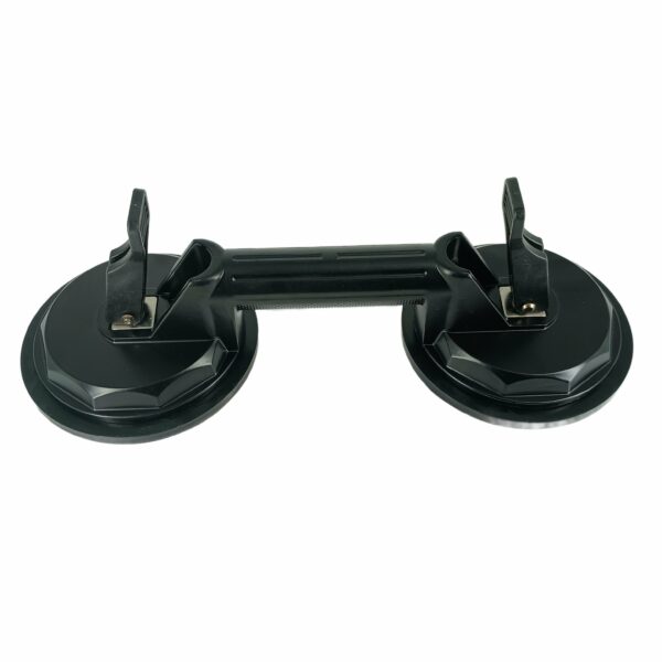 Podwójna przyssawka do szkła do 180kg, śr. 135mm, antypoślizgowy uchwyt, metaltworzywo sztuczne (1)