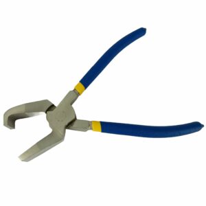 Szczypce szklarskie gięte 200x20mm, antypoślizgowy uchwyt, niebieskie (2)
