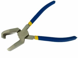 Szczypce szklarskie gięte 200x20mm, antypoślizgowy uchwyt, niebieskie (2)