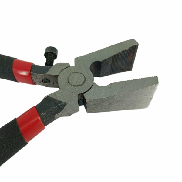 Szczypce szklarskie proste szerokie do łamania szkła 200x25mm, antypoślizgowy uchwyt, czarne (8)