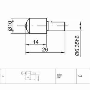 Wgłębnik diamentowy Vickers 136st. (STROH nr 16)